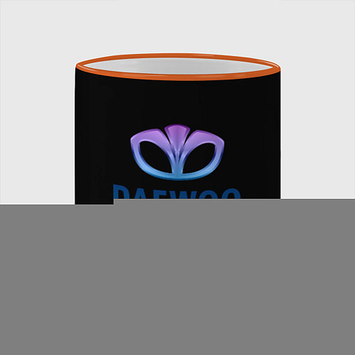 Кружка цветная Daewoo logo neon / 3D-Оранжевый кант – фото 2