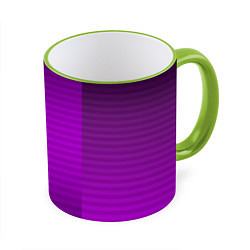 Кружка 3D Фиолетовый градиентный полосатый комбинированный у, цвет: 3D-светло-зеленый кант
