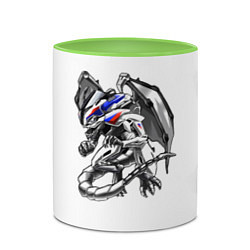 Кружка 3D BMW s1000rr dragon, цвет: 3D-белый + светло-зеленый — фото 2