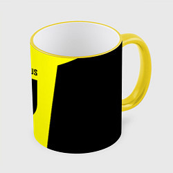 Кружка 3D Juventus sport geometry yellow, цвет: 3D-желтый кант