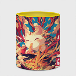 Кружка 3D Cat and ramen, цвет: 3D-белый + желтый — фото 2