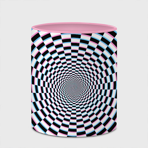 Кружка цветная Оптическая иллюзия с погружением / 3D-Белый + розовый – фото 2