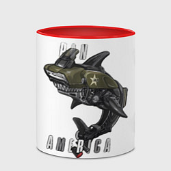 Кружка 3D Мотоцикл акула, цвет: 3D-белый + красный — фото 2