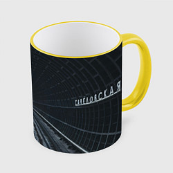 Кружка 3D Метро Москвы, цвет: 3D-желтый кант
