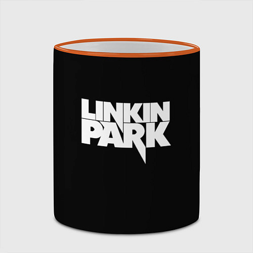 Кружка цветная Lnkin park logo white / 3D-Оранжевый кант – фото 2