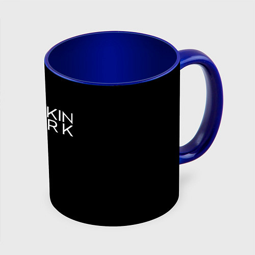 Кружка цветная Linkin parrk logo chester / 3D-Белый + синий – фото 1