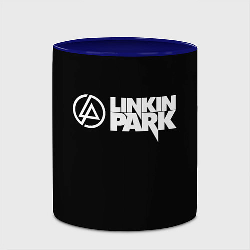 Кружка цветная Linkin park logo rock music / 3D-Белый + синий – фото 2