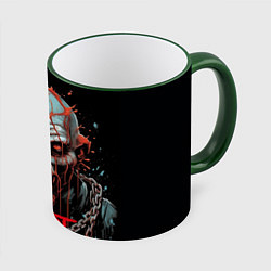 Кружка 3D Slipknot зомби в цепи, цвет: 3D-зеленый кант