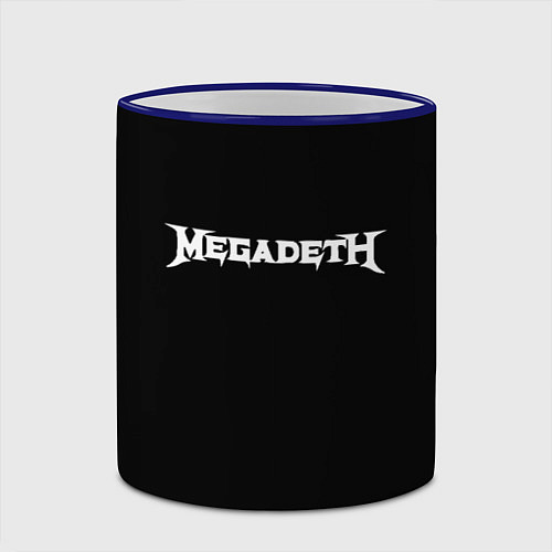 Кружка цветная Megadeth logo white / 3D-Синий кант – фото 2