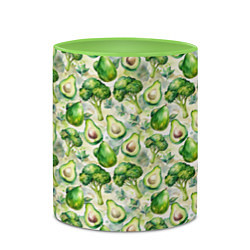 Кружка 3D Авокадо и брокколи, цвет: 3D-белый + светло-зеленый — фото 2