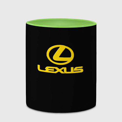 Кружка цветная Lexus yellow logo / 3D-Белый + светло-зеленый – фото 2