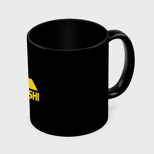 Кружка цветная Mitsubishi logo yelow / 3D-Белый + черный – фото 1