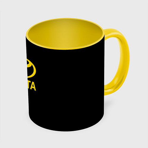 Кружка цветная Toyota yellow / 3D-Белый + желтый – фото 1