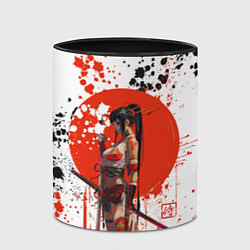 Кружка 3D Женщина самурай, цвет: 3D-белый + черный — фото 2