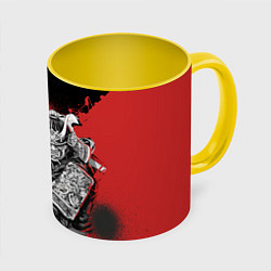 Кружка 3D Самурай змей, цвет: 3D-белый + желтый