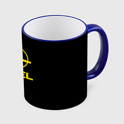 Кружка 3D Opel yellow, цвет: 3D-синий кант