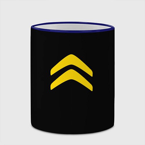 Кружка цветная Citroen logo yellow / 3D-Синий кант – фото 2