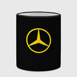 Кружка 3D Mercedes logo yello, цвет: 3D-черный кант — фото 2