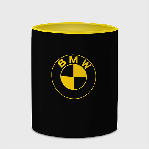Кружка цветная BMW logo yellow / 3D-Белый + желтый – фото 2