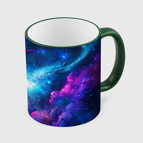 Кружка цветная Комета / 3D-Зеленый кант – фото 1