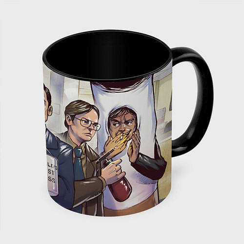 Кружка цветная The office series / 3D-Белый + черный – фото 1