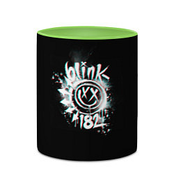 Кружка 3D Blink-182 glitch, цвет: 3D-белый + светло-зеленый — фото 2