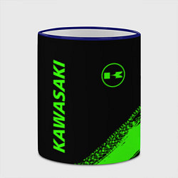 Кружка 3D Kawasaki - logo, цвет: 3D-синий кант — фото 2