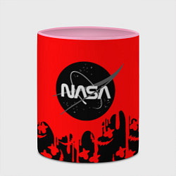 Кружка 3D Marshmello x Nasa red, цвет: 3D-белый + розовый — фото 2