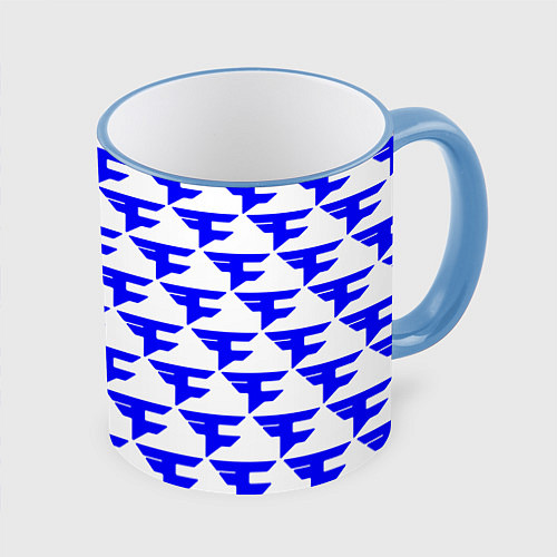 Кружка цветная FaZe Clan pattern team / 3D-Небесно-голубой кант – фото 1