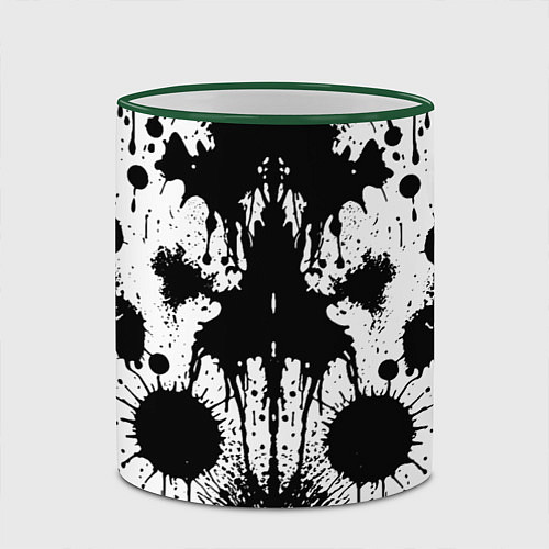 Кружка цветная Psychedelic Rorschach test - ai art / 3D-Зеленый кант – фото 2