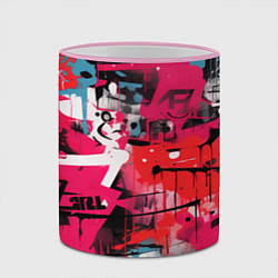 Кружка 3D Красное граффити, цвет: 3D-розовый кант — фото 2