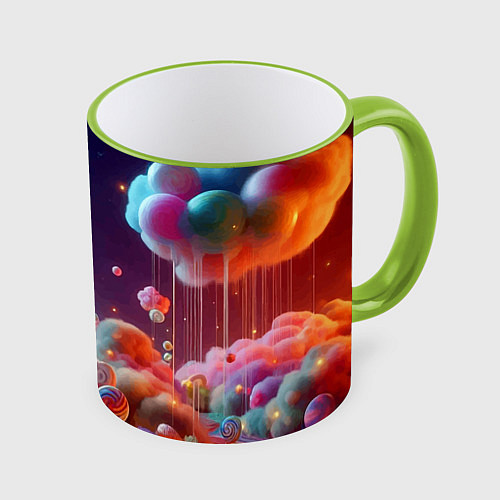 Кружка цветная Planet chupa chups - neon glow / 3D-Светло-зеленый кант – фото 1