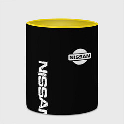 Кружка 3D Nissan logo white auto, цвет: 3D-белый + желтый — фото 2