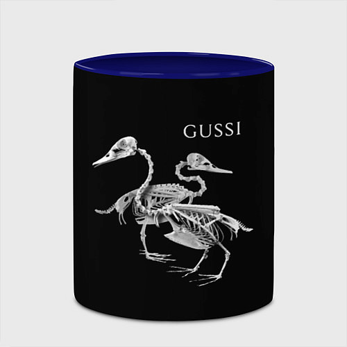 Кружка цветная Gussi - two skeletons of a goose / 3D-Белый + синий – фото 2