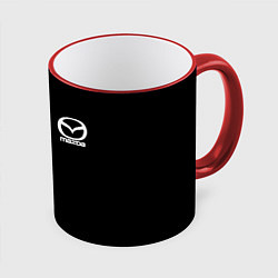 Кружка 3D Mazda white logo, цвет: 3D-красный кант