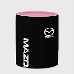 Кружка 3D Mazda white logo, цвет: 3D-белый + розовый — фото 2