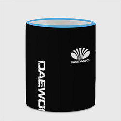 Кружка 3D Daewoo logo white, цвет: 3D-небесно-голубой кант — фото 2