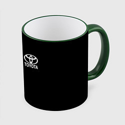 Кружка 3D Toyota logo white steel, цвет: 3D-зеленый кант