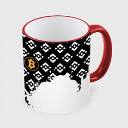 Кружка 3D Bitcoin pattern binance, цвет: 3D-красный кант