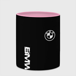 Кружка 3D BMW logo white auto, цвет: 3D-белый + розовый — фото 2