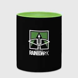 Кружка 3D Rainbow six action games, цвет: 3D-белый + светло-зеленый — фото 2