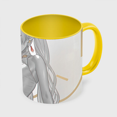 Кружка цветная Frieren Sexy / 3D-Белый + желтый – фото 1