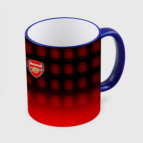 Кружка цветная Arsenal fc sport geometry steel / 3D-Синий кант – фото 1