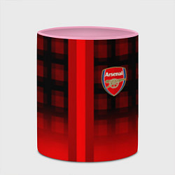 Кружка 3D Arsenal fc sport geometry steel, цвет: 3D-белый + розовый — фото 2