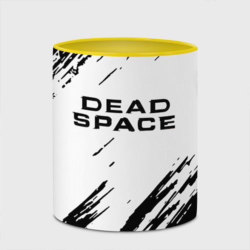 Кружка цветная Dead space чёрные краски / 3D-Белый + желтый – фото 2