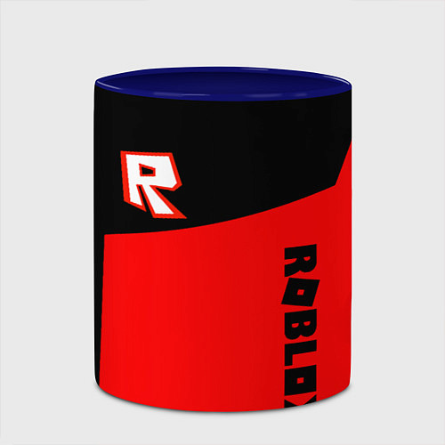 Кружка цветная Roblox geometry red / 3D-Белый + синий – фото 2
