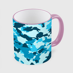 Кружка 3D Военная текстура камуфляжа, цвет: 3D-розовый кант