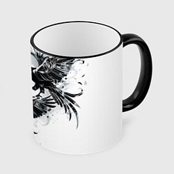 Кружка 3D Два каллиграфических ворона, цвет: 3D-черный кант