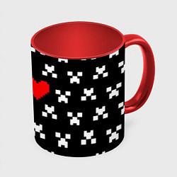 Кружка цветная Minecraft pattern love