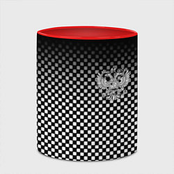 Кружка 3D Россия клетка паттерн, цвет: 3D-белый + красный — фото 2